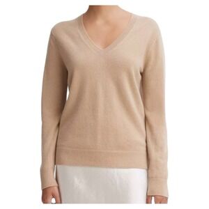 Vince 100% Cashmere Weekend V-Neck Sweater Pullover Womens Small Camel